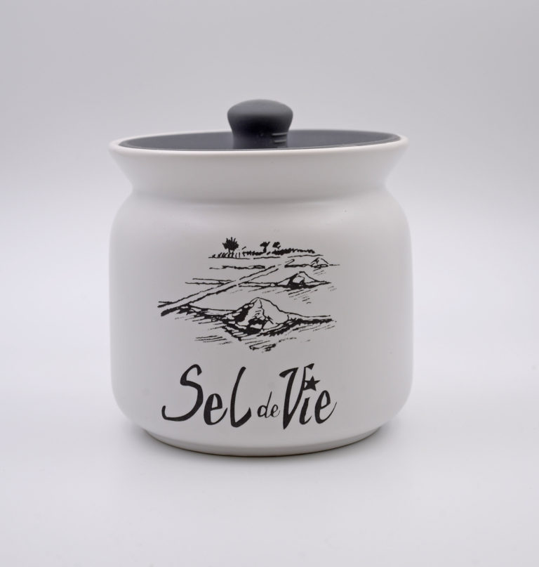 Pot blanc à fleur de sel bouchon en silicone Sel de Vie